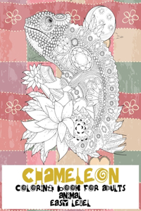 Animal Coloring Book for Adults - Easy Level - Chameleon
