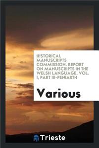 Report on Manuscripts in the Welsh Language