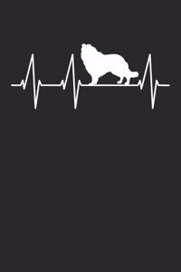 Collie Notebook 'Dog Heartbeat' - Gift for Collie Lovers - Collie Journal