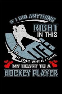 If I Did Anything Right in This Life It Was When I Gave My Heart to a Hockey Player