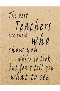 The Best Teachers Are Those Who Show You Where To Look, But Don't Tell You What To See