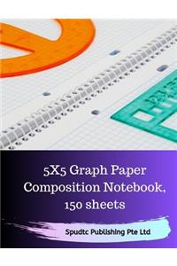 5X5 Graph Paper Composition Notebook, 150 sheets