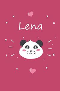 Lena: Ein Individuelles Panda Tage-/Notizbuch Mit Dem Namen Lena Und Ganzen 100 Linierten Seiten Im Tollen 6x9 Zoll Format (Ca. Din A5). Optimal ALS Schre