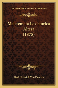 Meletemata Lexistorica Altera (1875)