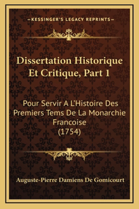 Dissertation Historique Et Critique, Part 1