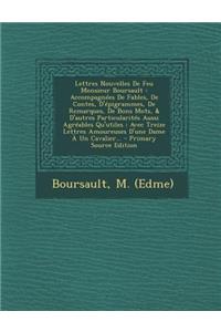 Lettres Nouvelles de Feu Monsieur Boursault