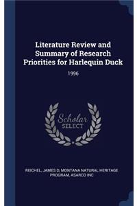 Literature Review and Summary of Research Priorities for Harlequin Duck