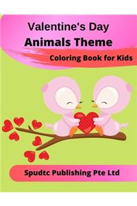 Valentine's Day Animals Theme Coloring Book for Kids