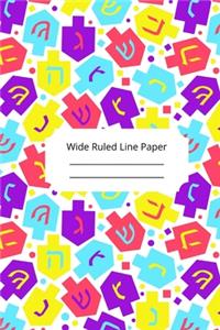 Jewish Art Inspirational, Motivational and Spiritual Theme Wide Ruled Line Paper