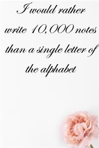 I would rather write 10,000 no single letter of the alphabet