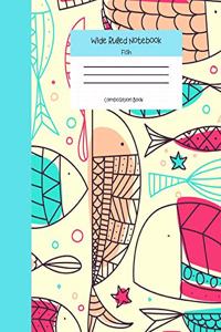 Wide Ruled Fish Notebook Composition Book