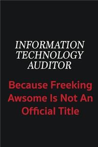 Information Technology Auditor because freeking awsome is not an official title