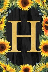 H - Monogrammed Sunflower Journal