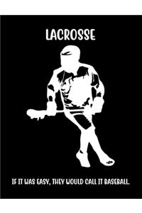 Lacrosse If It Was Easy, They Would Call It Baseball