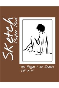 Sketch Paper Pad 100 Pages / 50 Sheets 8.5 x 11