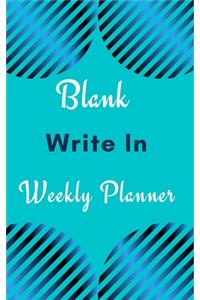Blank Write In Weekly Planner (Light Blue Abstract Art)