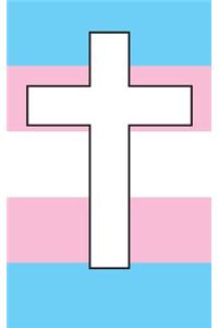 Christian Cross Transgender Pride Flag - Lined Notebook