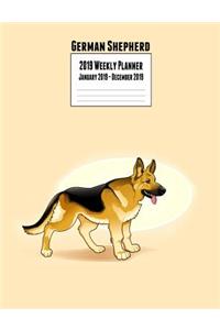 German Shepherd 2019 Weekly Planner January 2019 - December 2019: Canine Gift Notebook Blank Lined Journal for Dog Lovers