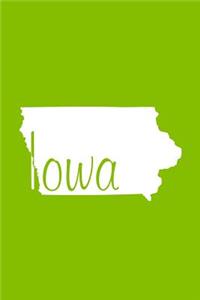 Iowa - Lime Green Lined Notebook with Margins
