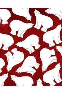 Chalkboard Bullet Dot Grid Journal - Polar Bears (Red)