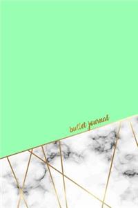 Bullet Journal: Marble + Gold Dot Grid Journal - Mint Green