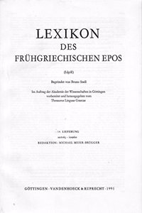 Lexikon Des Fruhgriechischen Epos Lfg. 14