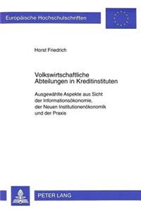 Volkswirtschaftliche Abteilungen in Kreditinstituten