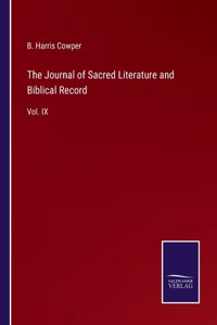 Journal of Sacred Literature and Biblical Record: Vol. IX