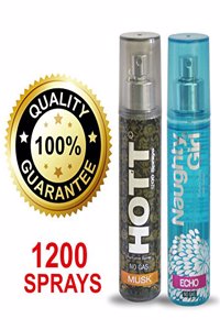 Hott Musk & Naughty Girl Echo Perfume Combo For Couple, 135Ml (Each)