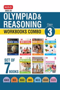 MTG Olympiad Workbook and Reasoning Book Class 3 Combo for NSO-IMO-IEO-NCO-IGKO-ISSO (Set of 7 Books) - SOF Olympiad Preparation Books For 2023-2024 Exam
