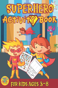 superhero activity book for kids ages 3-8