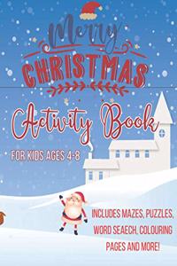 Merry Christmas Activity book for kids ages 4-8