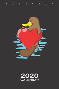 Platypus with a big heart Calendar 2020