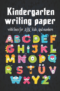 -Kindergarten writing paper with lines for ABC kids And numbers