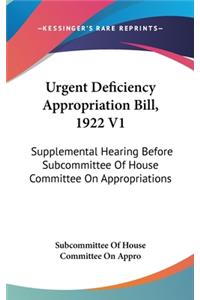 Urgent Deficiency Appropriation Bill, 1922 V1