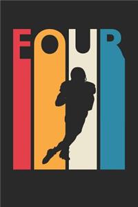 Football Notebook for 4 Year Old Boys and Girls - Vintage Football Journal - 4th Birthday Gift for Football Player Diary