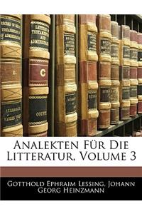 Analekten Für Die Litteratur