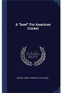 A bawl For American Cricket