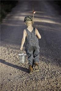 Little Boy Walking Down a Country Road to Go Fishing Journal