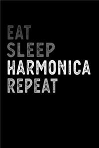 Eat Sleep Harmonica Repeat Funny Musical Instrument Gift Idea