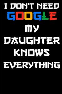 I don't need google my daughter knows everything Notebook Birthday Gift