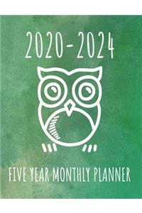 Big Eyes Owl 2020-2024 Five Year Monthly Planner