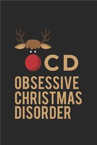 Frohe Weihnachten obsessive christmas disorder Elch: Tagebuch, Notizbuch, Buch 100 linierte Seiten im Softcover für alles, was man sich notieren und nicht vergessen möchte