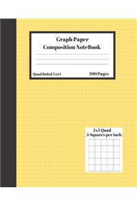 Graph Composition Notebook 5 Squares per inch 5x5 Quad Ruled 5 to 1 100 Sheets