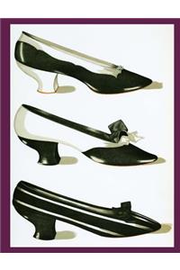 Notebook: Vintage Shoes Fashion Plate Blank Book - College Ruled - 100 Sheets - 200 Pages