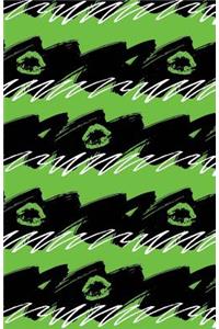 Bullet Journal Green Lips - Abstract Green and Black Pattern