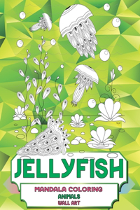 Mandala Coloring Wall Art - Animals - Jellyfish