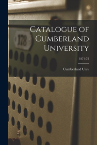 Catalogue of Cumberland University; 1871-72