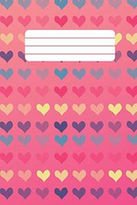 Girls College Ruled Composition Notebook Heart Themed - 100 Pages 6x9