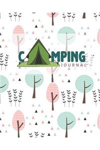 Camping Journal: Cute Pink Green Camping Journal Travel Activity Planner Notebook - RV Logbook Hiking Checklist Keepsake Memories For Kids Boys Girls Adults Family- 